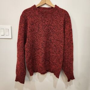 Vintage Eastern Mountain Sports Pullover Sweater Mens Large Red Wool Blend USA